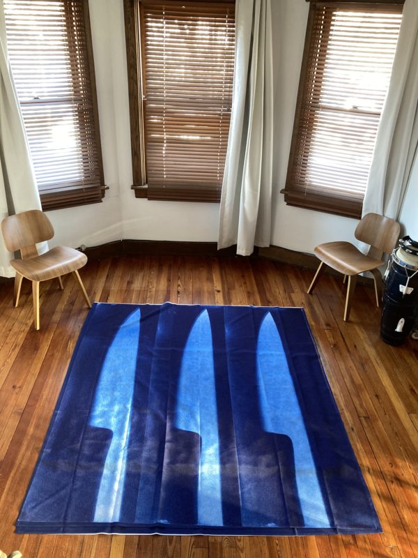 Custom Print from Original Cyanotype of Chefs' Knives for Shower Curtain